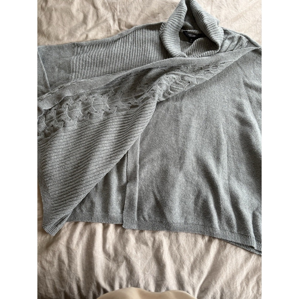 Simplyvera Vera Wang‎ Women's Gray Asymmetrical Sweater Cable Knit XL - Picture 6 of 14